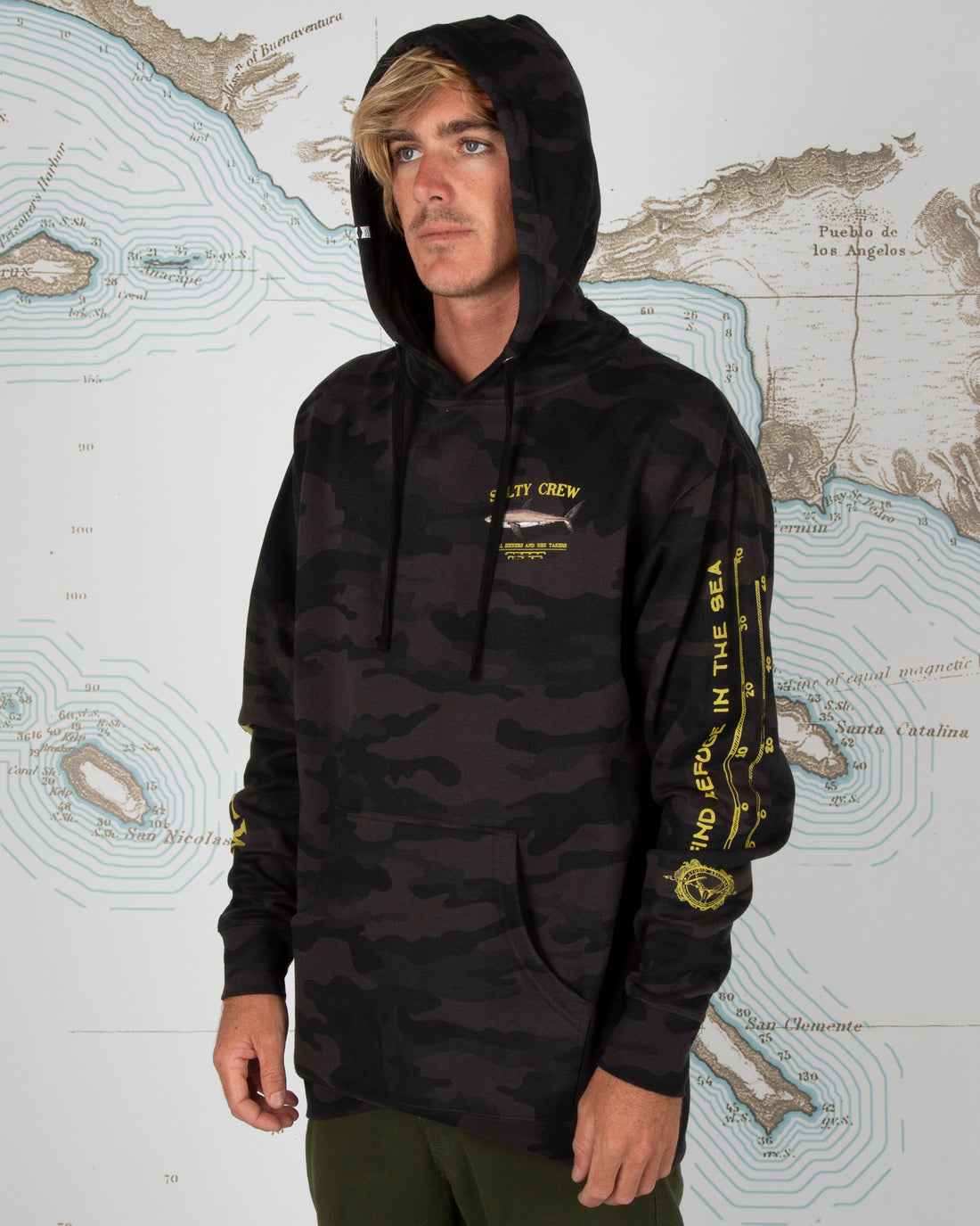 Salty Crew Bruce Hooded Fleece BlackCamo M