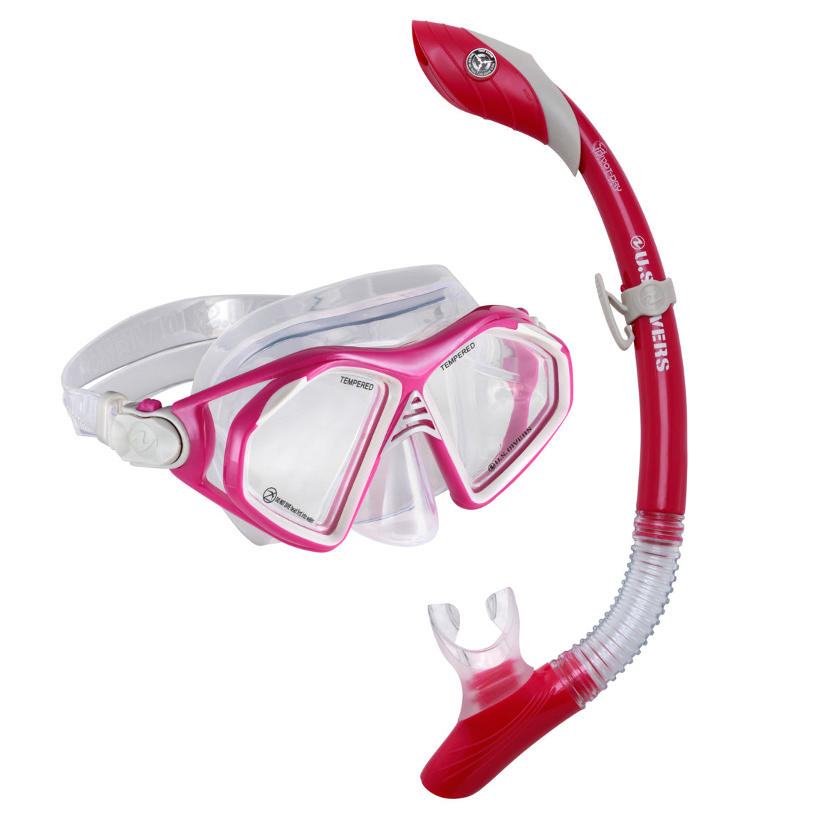 US Divers Admiral Snorkel Combo Berry-LightGrey