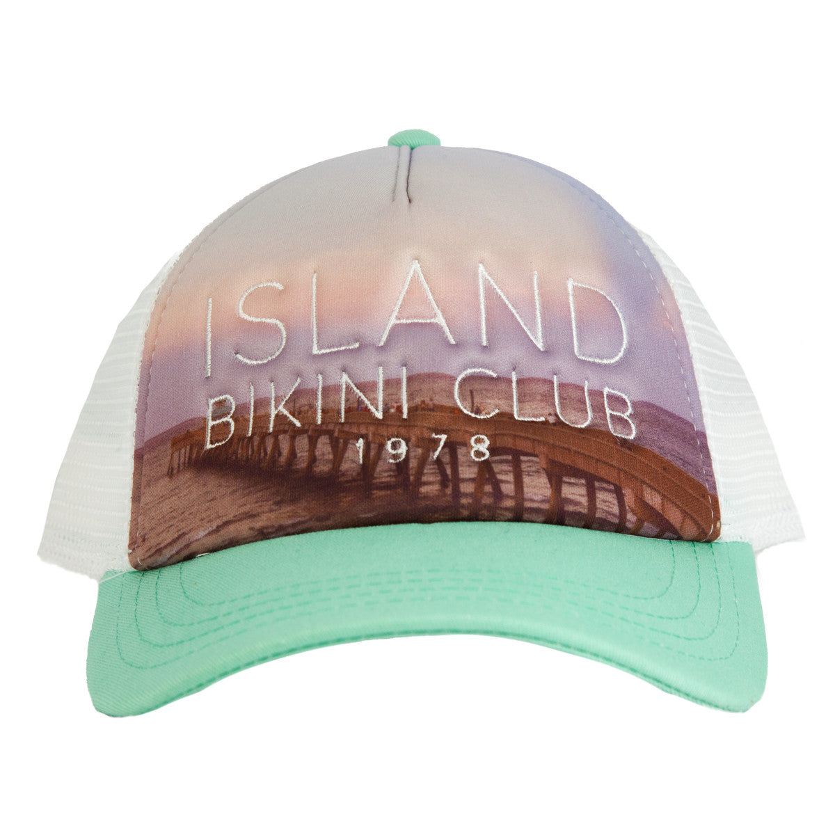 Island Water Sports Bikini Club Trucker Mint OS