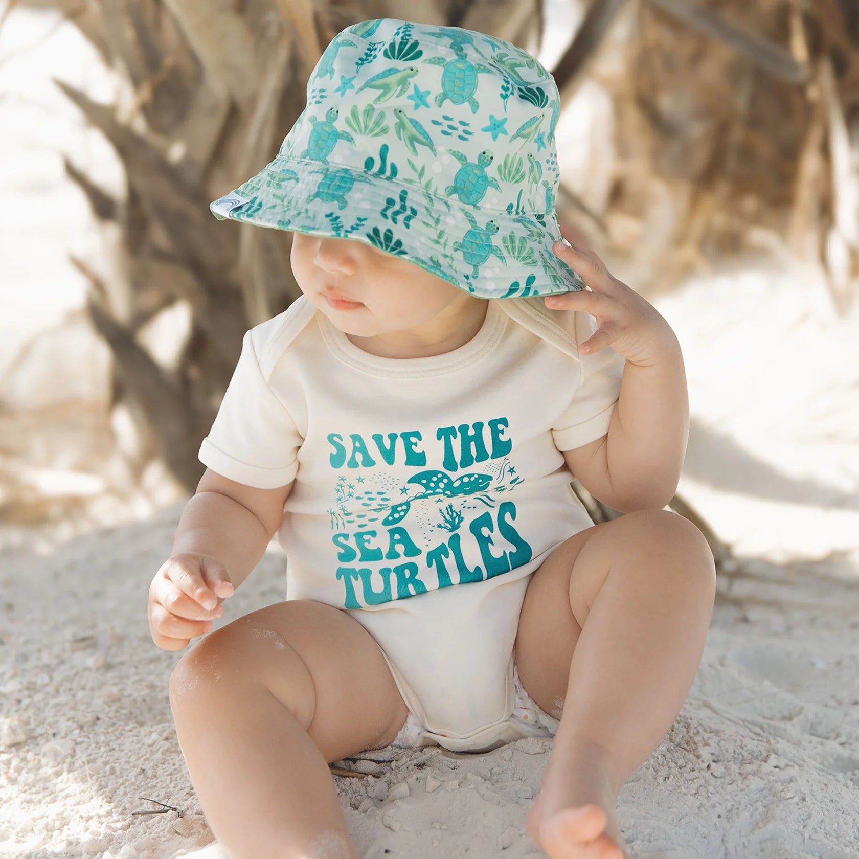 Emerson and Friends Baby Onesie SaveSeaTurtles 3-6M