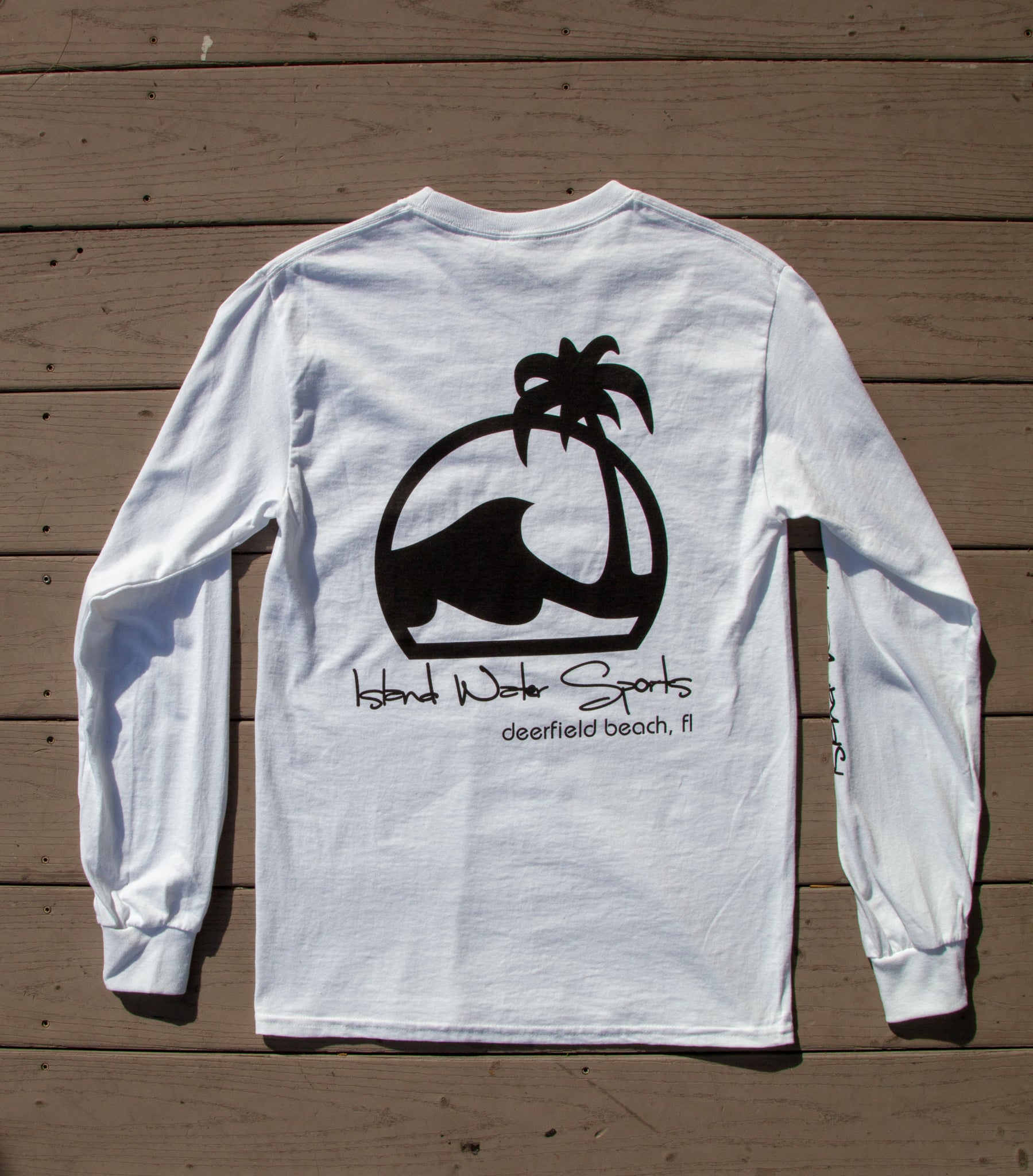 Island Water Sports Script L/S Tee White-Black XS