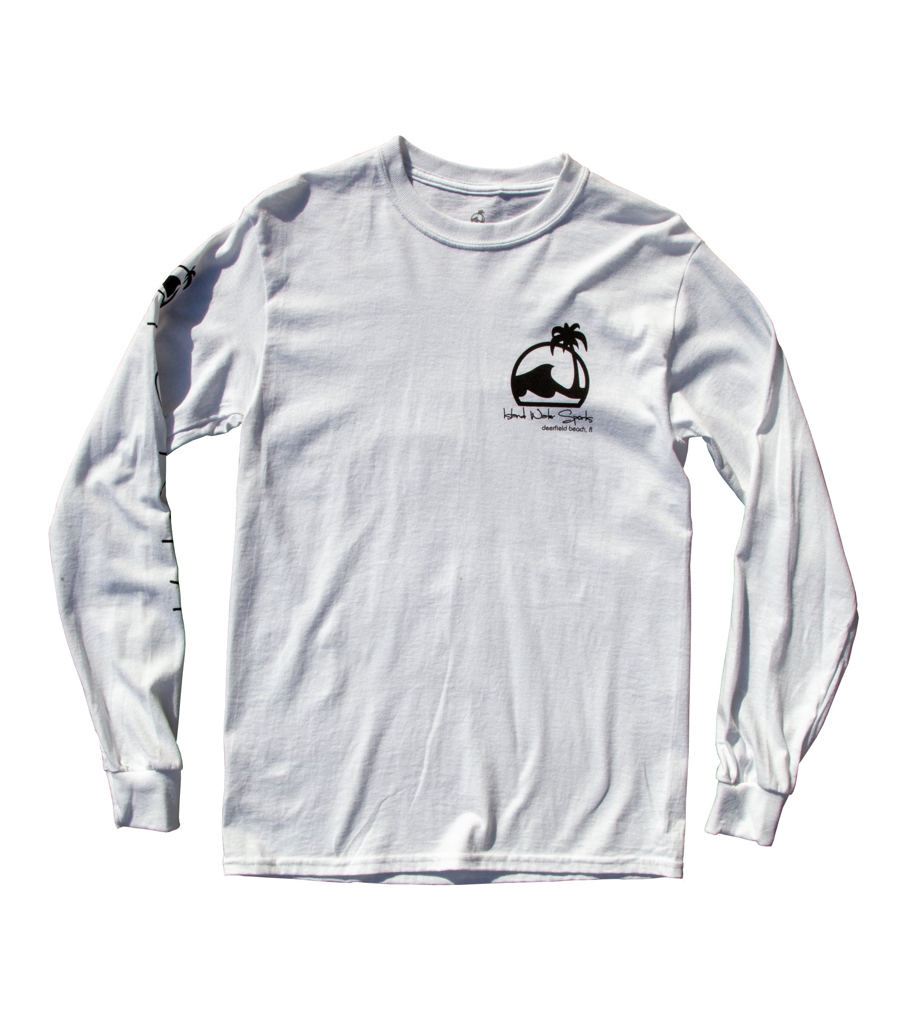Island Water Sports Script L/S Tee White-Black XXL