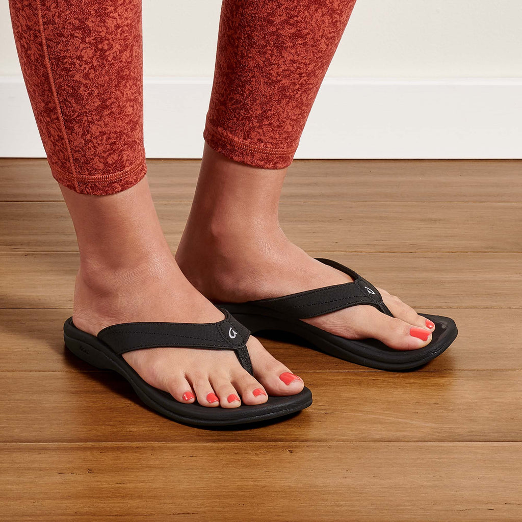 Olukai Ohana Womens Sandal 4040-Black-Black 11