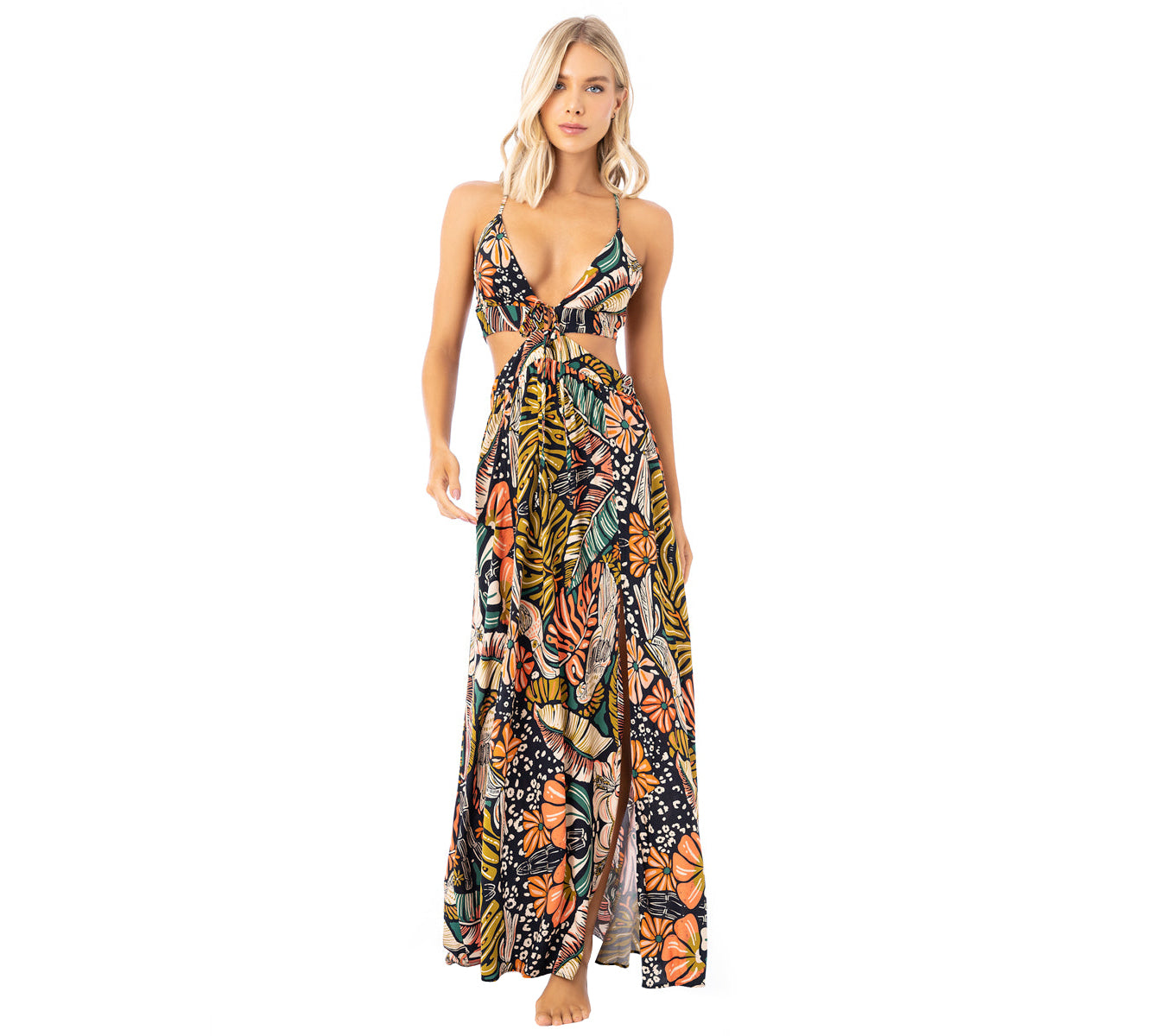 Maaji Tropical Jaguar Lixxy Maxi Dress Black L