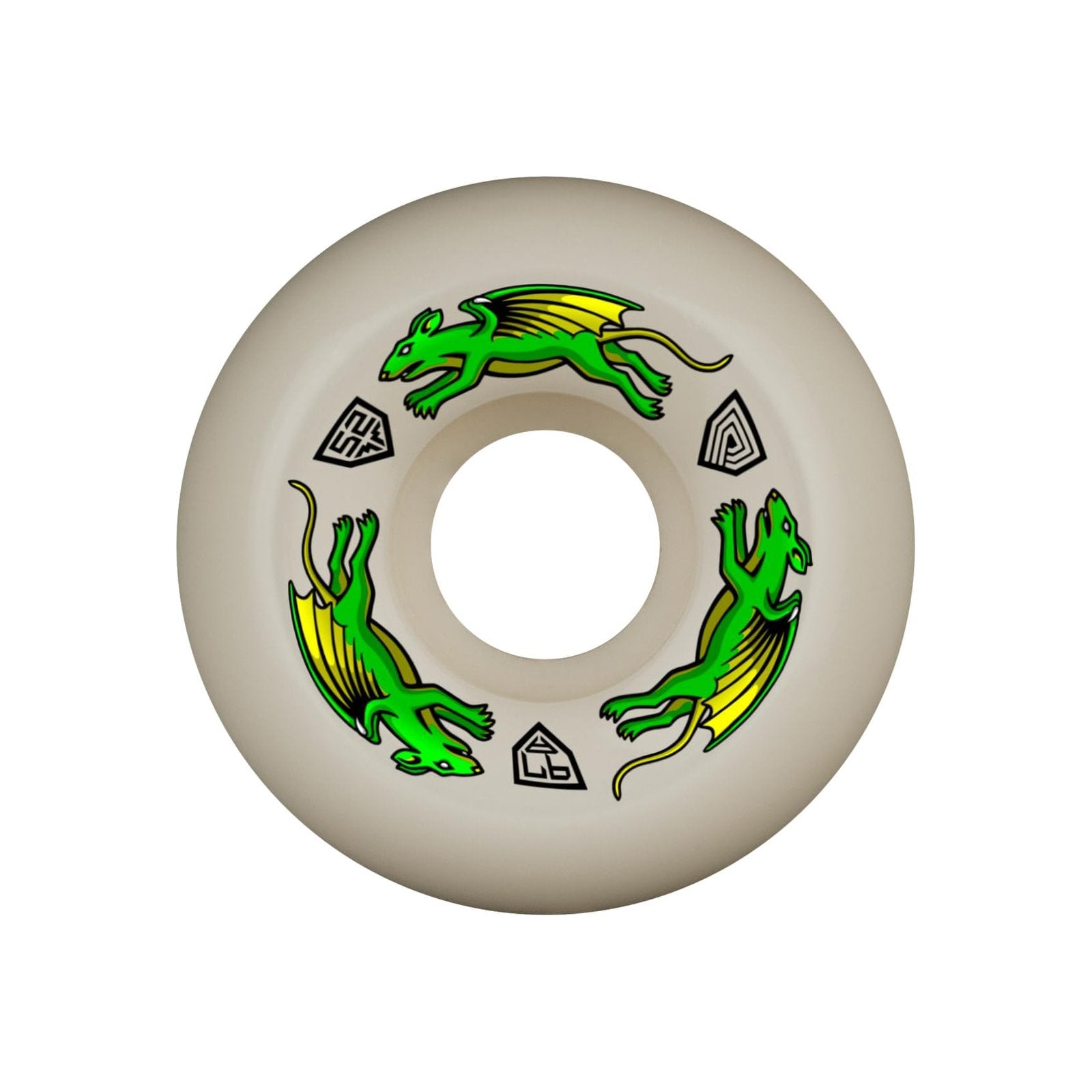 Powell Peralta Dragon Formula 97A Nano Rat Skateboard Wheels White 52x30 V5