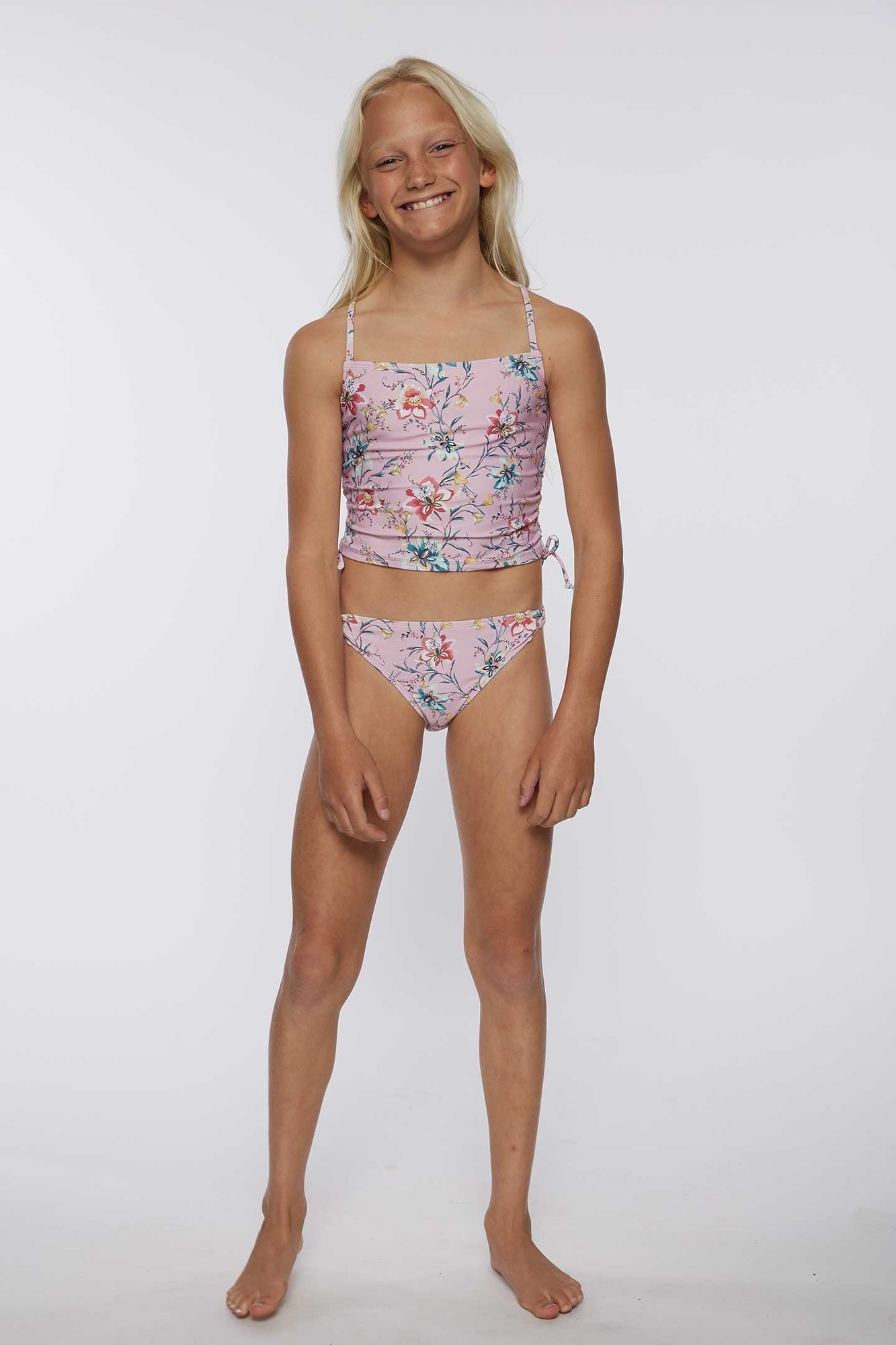 O'neill Girls Sydney Floral Cinch Tankini Set PEO 4