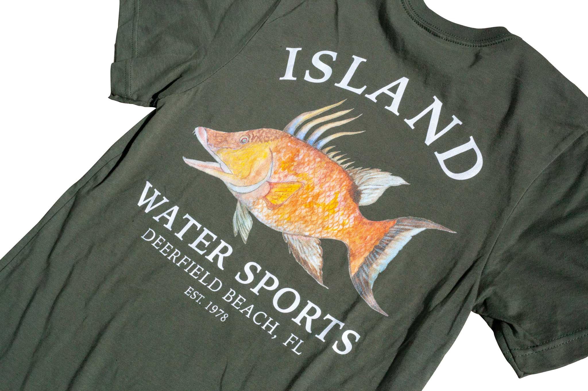 Island Water Sports Hogfish SS Tee MilitaryGreen XXXL