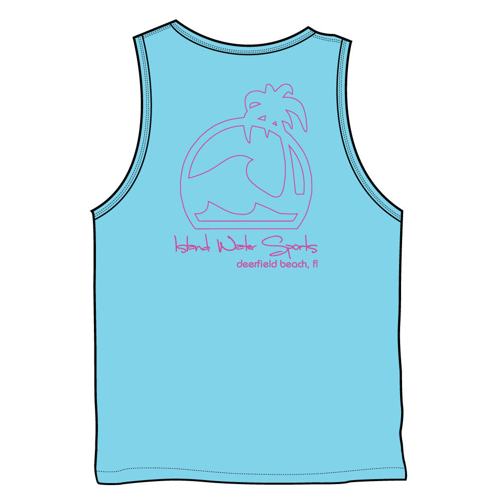 Island Water Sports Outline Script Tank PacificBlue/Pink S