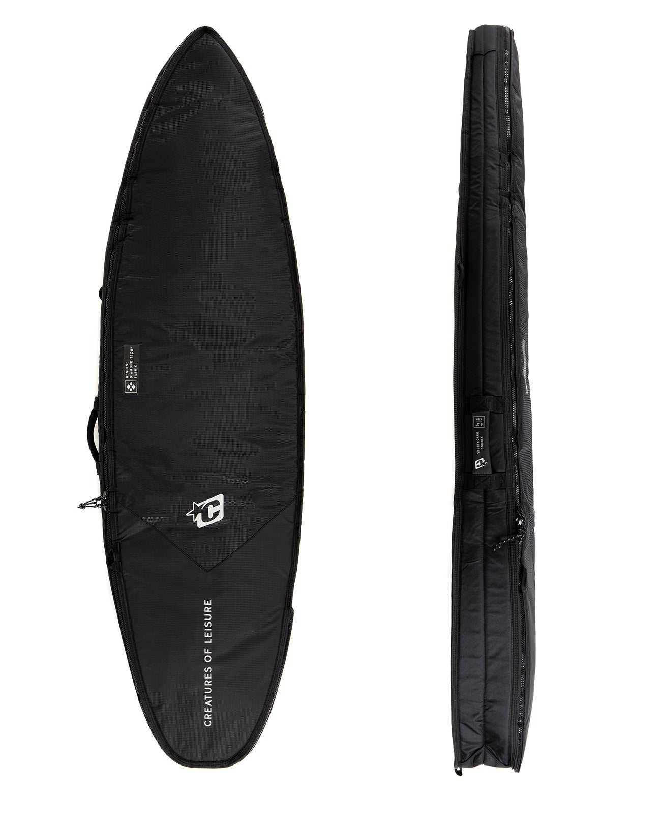 Creatures of Leisure Double DT2.0 Shortboard Boardbag Black-Silver 6ft3in