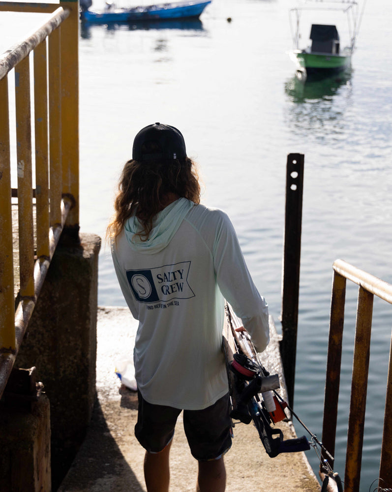 Salty Crew Mariner UV Hood SEAFOAM XL