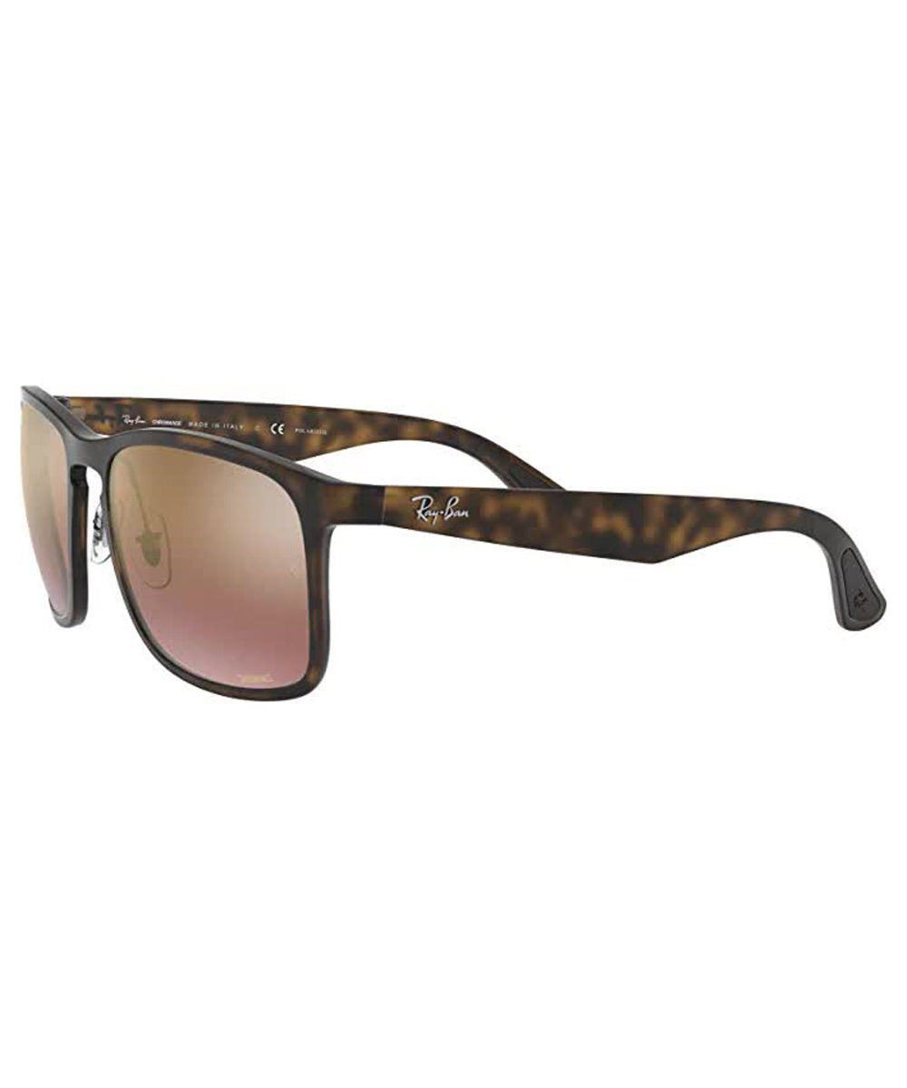 Ray Ban RB4264 Polarized Sunglasses MatteHavana Violet Mirror Square