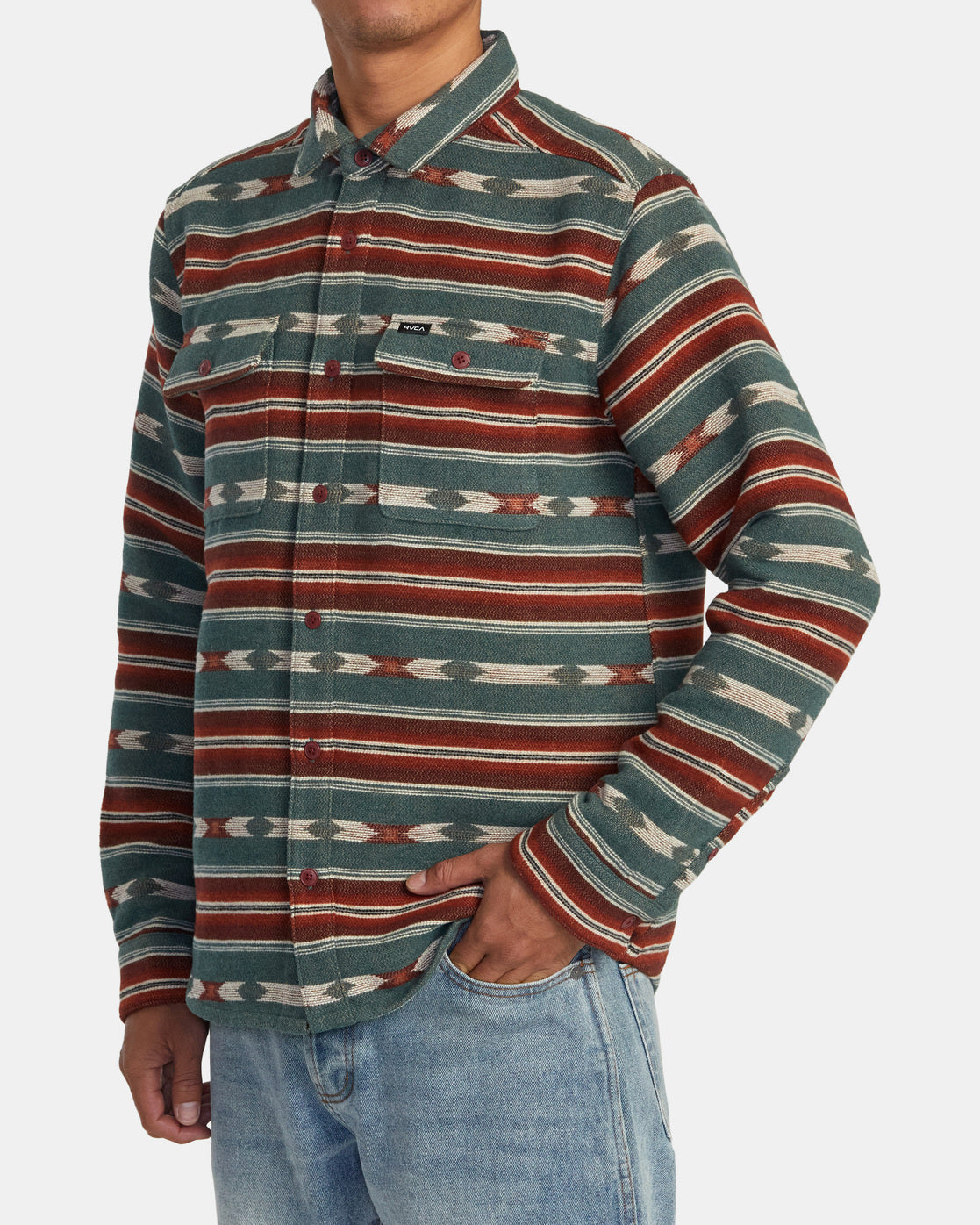 RVCA Blanket LS Woven TEA XL
