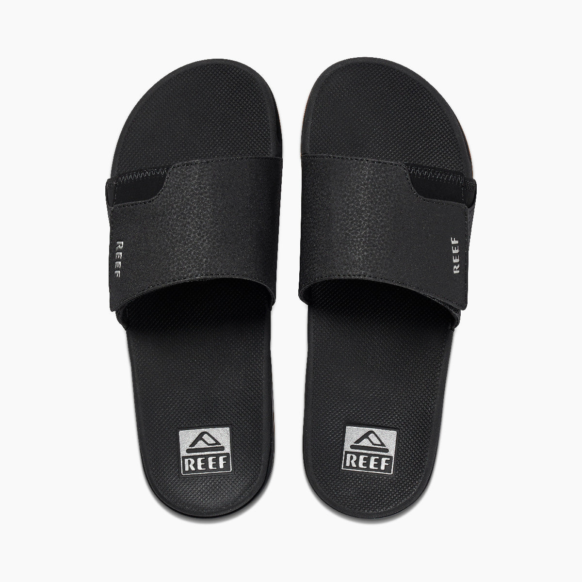 Reef Fanning Slide Mens Sandal Black-Silver 6
