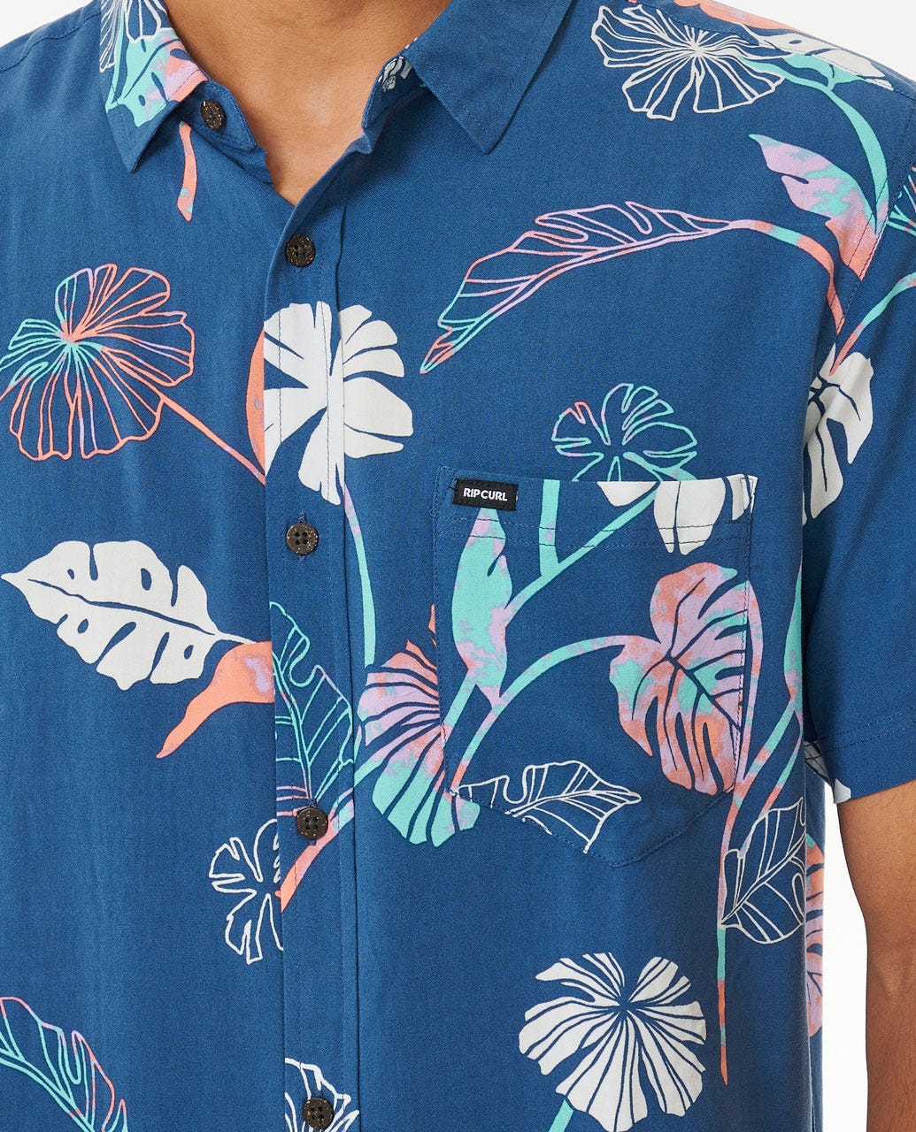 Rip Curl Mod Tropics SS Woven 9741-WashedNavy S