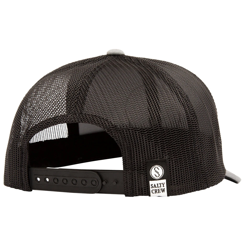 Salty Crew Unisex Palomar Retro Fish Snap Back Trucker Ball Cap HeatherGrey-Black OS