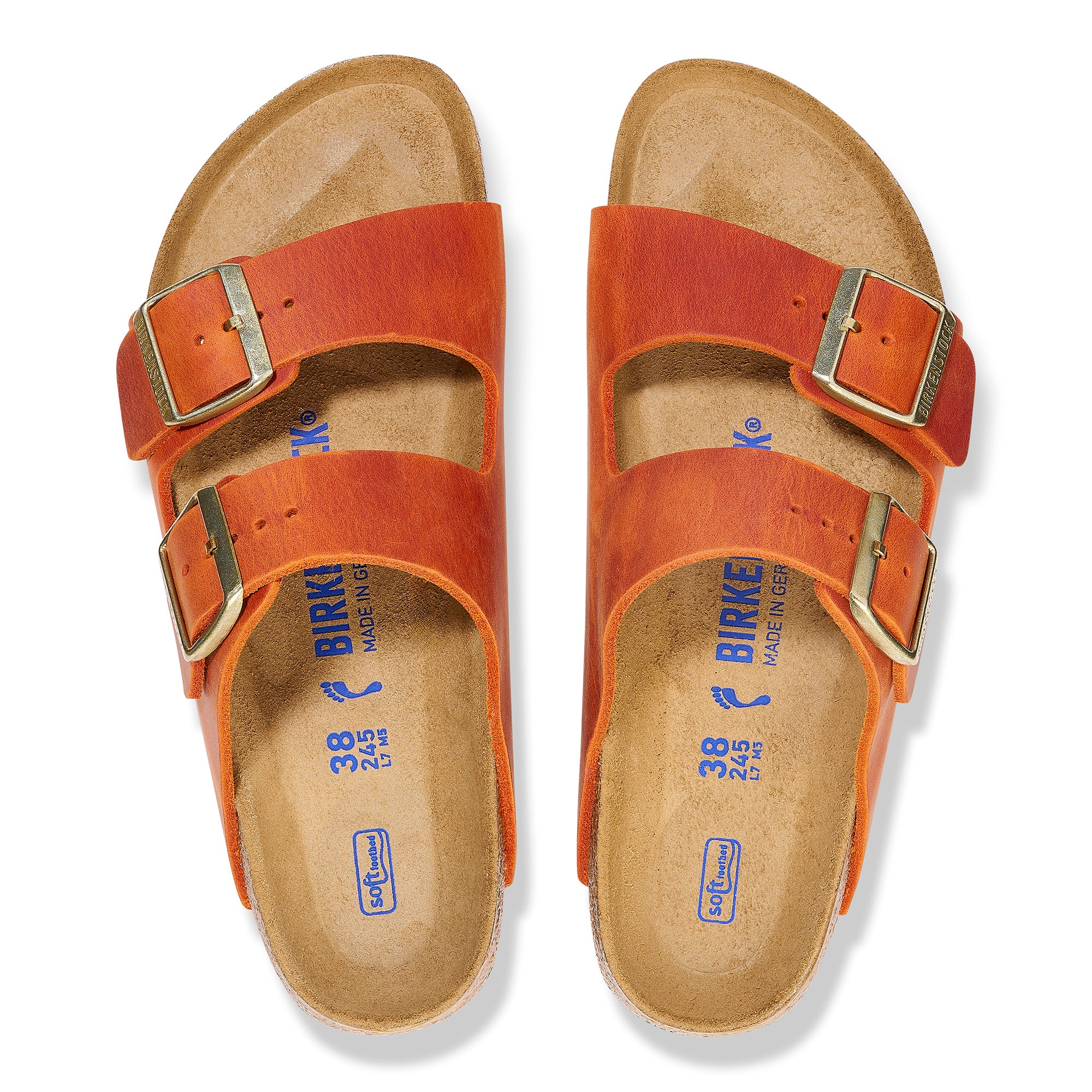 Birkenstock Arizona Womens Sandal Oiled Leather-Burnt Orange 5