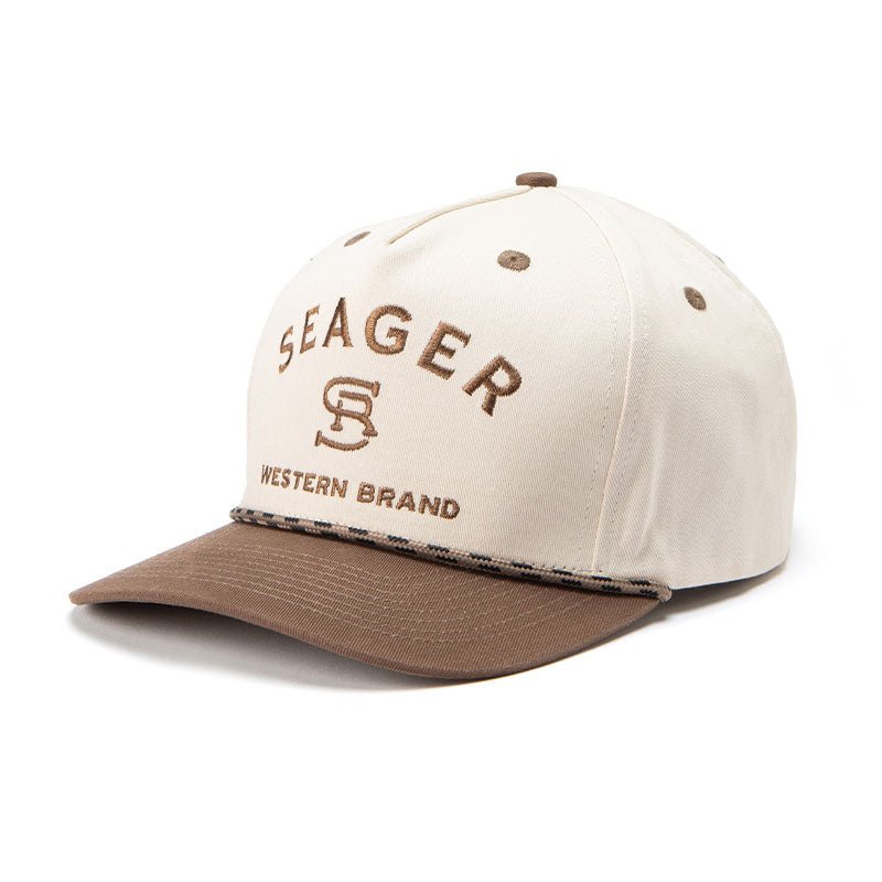 Seager Branded Snapback Hat CreamBrown OS