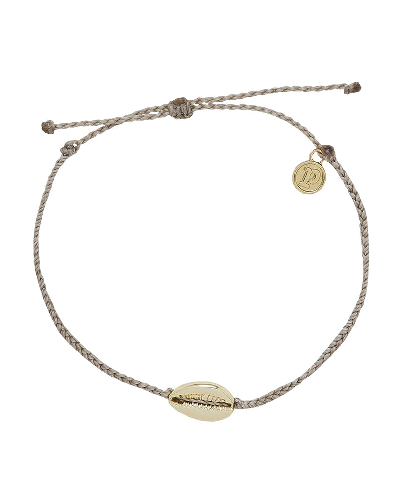 Pura Vida Cowrie Cord Anklet Gold