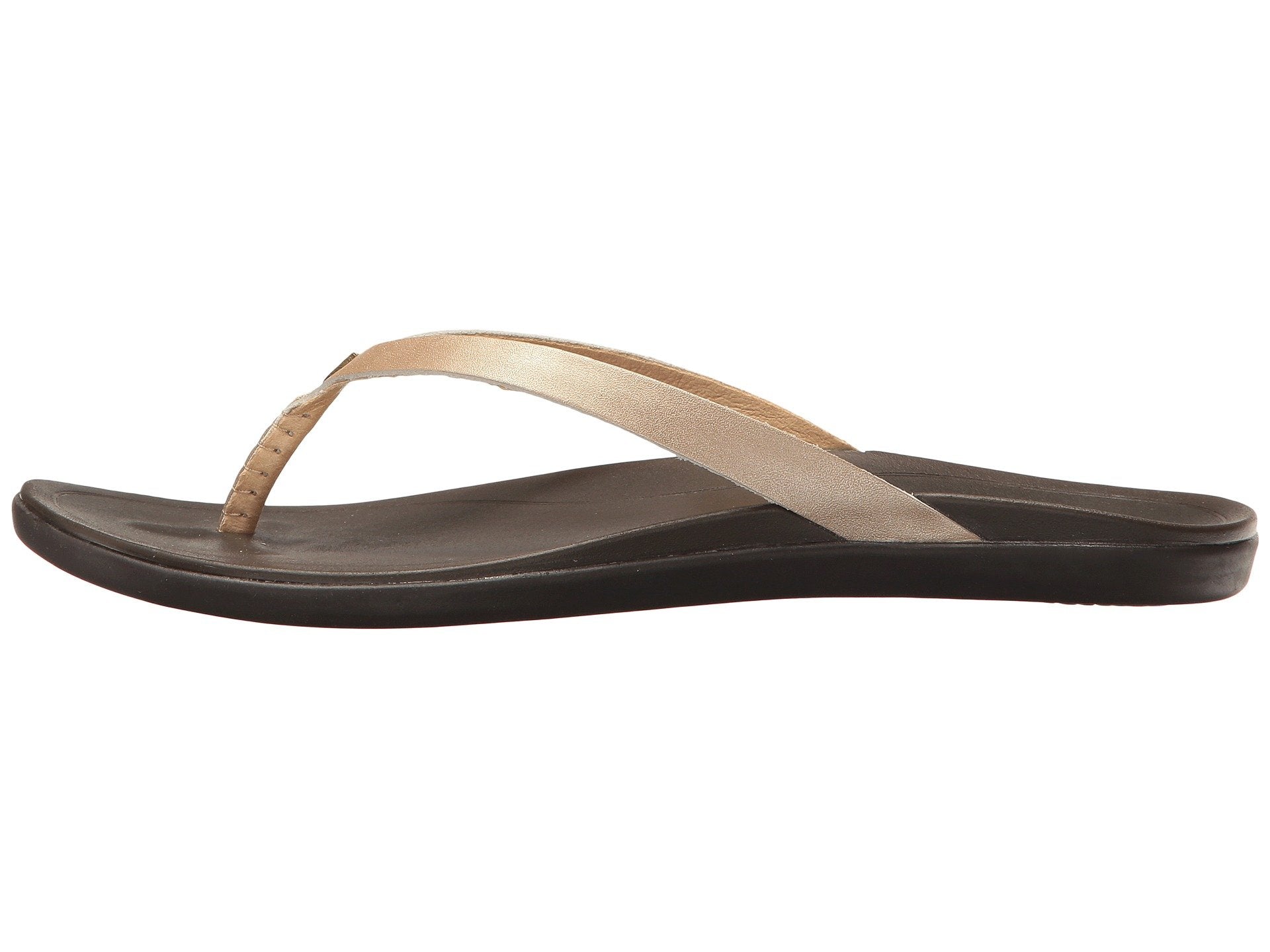 Olukai Ho Opio Leather Womens Sandal FA48-Bubbly-Dark Java 10