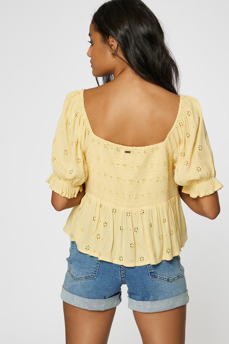 O'Neill Isabel Eyelet Top STR-Straw M