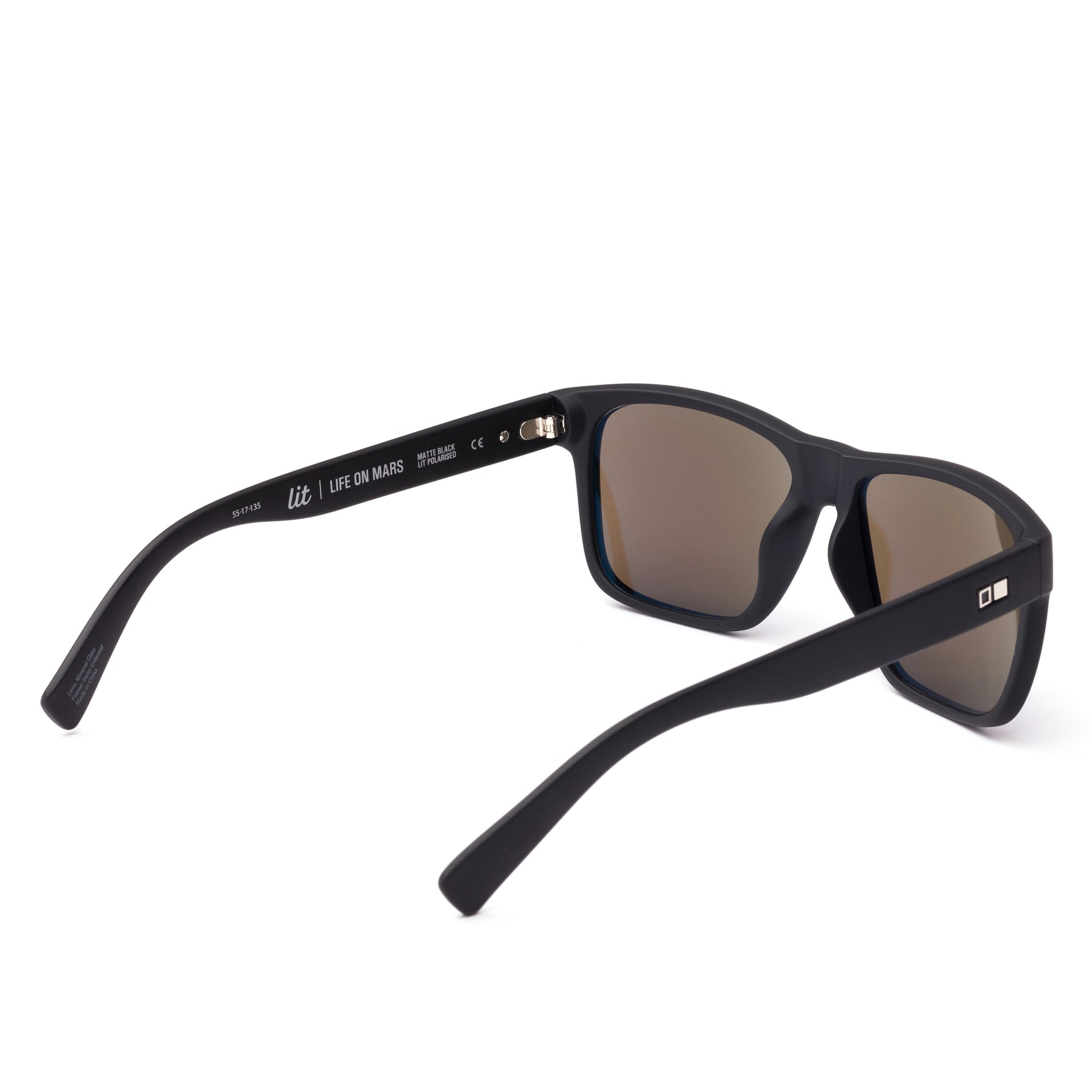 Otis Life On Mars LIT Polarized Sunglasses MatteBlack BlueMirror Square