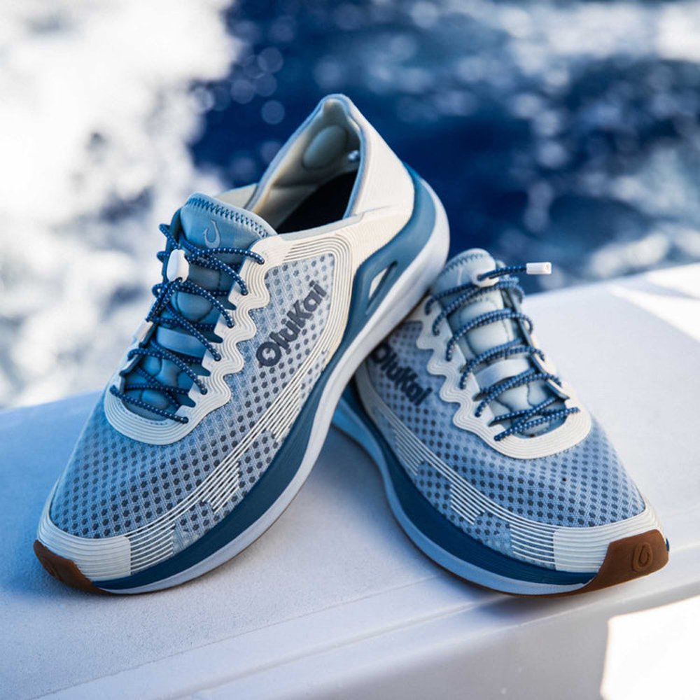 Olukai Ahi Mens Shoe ELWS-Blue Pearl-White Sand 8
