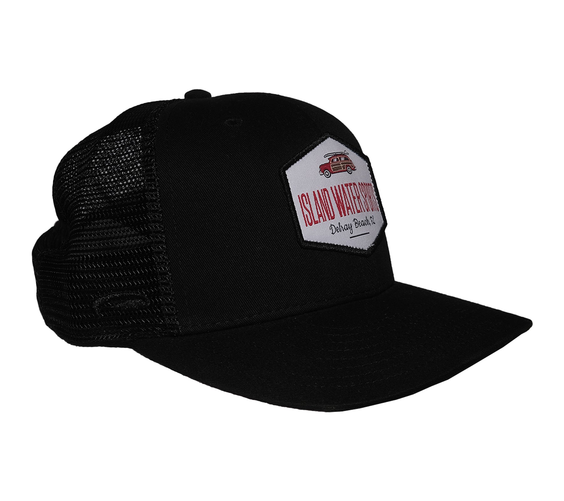 Island Water Sports Delray Beach Baseball Hat Woody Black