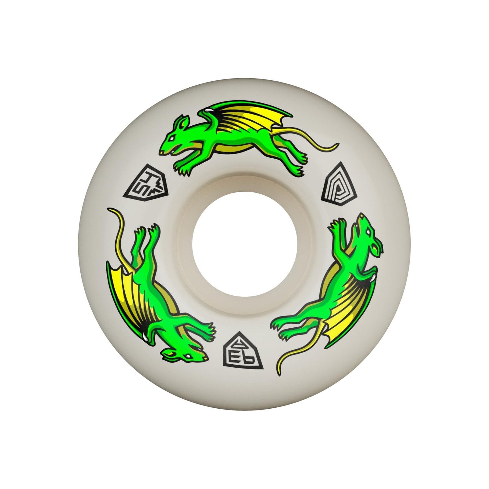 Powell Peralta Dragon Formula 93A Nano Rat Skateboard Wheels White 54x34 V4