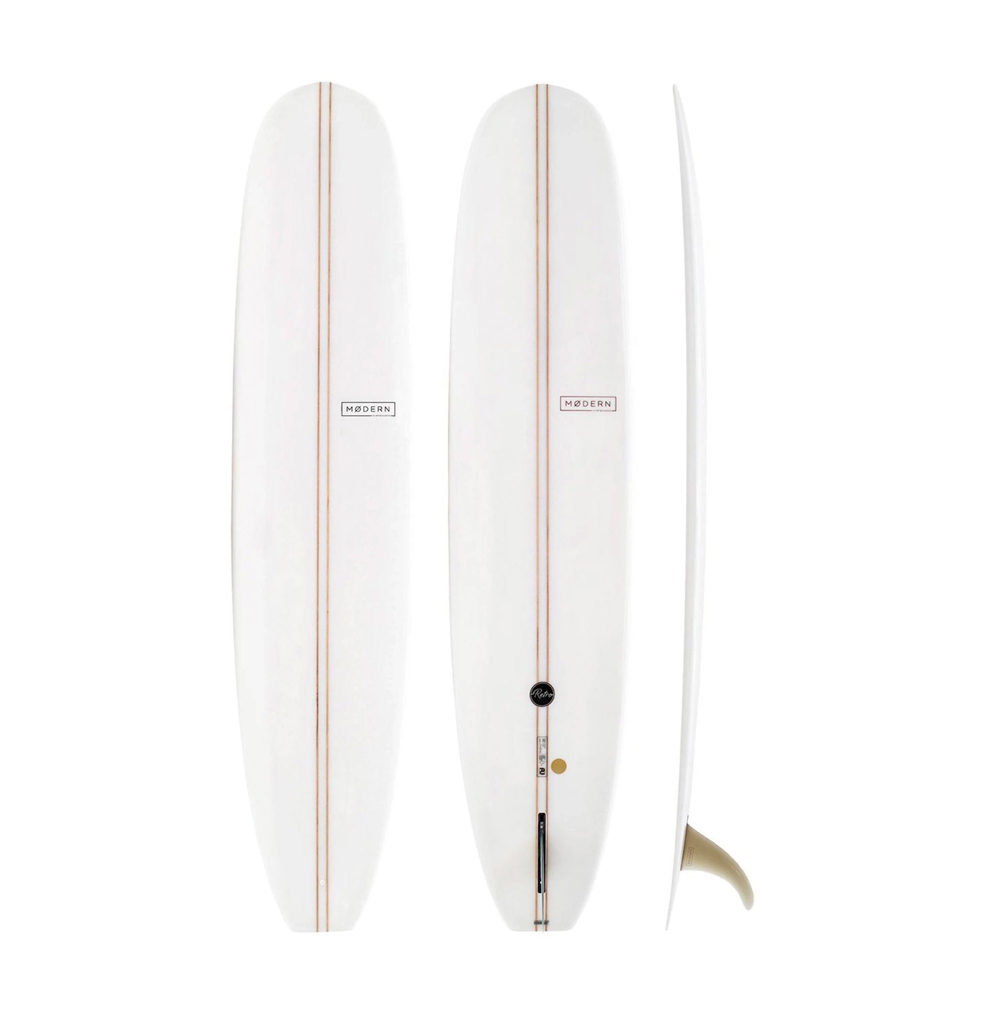Modern Surfboards Retro Longboard Double Stringer Clear 9ft1in