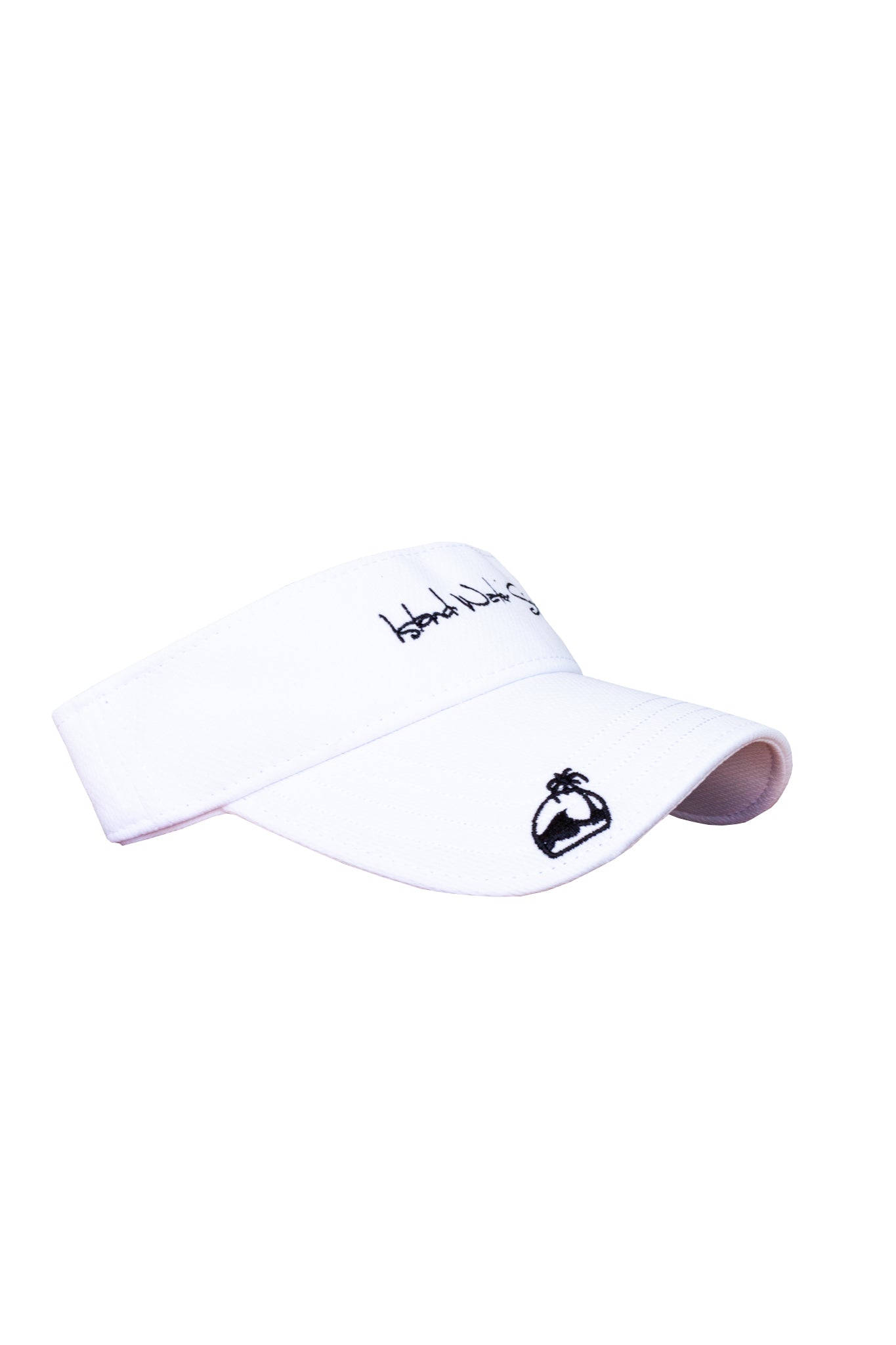 Island Water Sports Classic Script Visor White OS