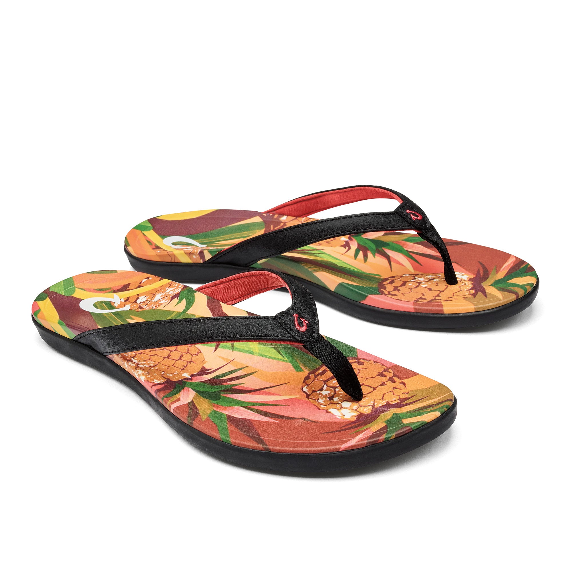 Olukai Ho Opio Hau Womens Sandal 40PZ-Black-Pineapple 8