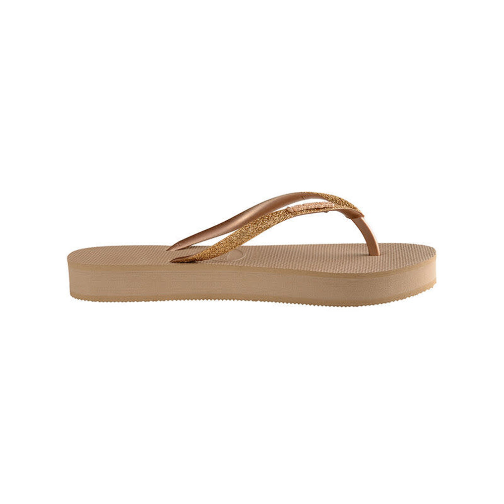 Havaianas Slim Flatform Sparkle Womens Sandal 3581-Rose Gold 7