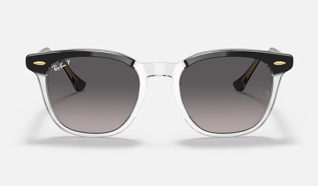 Ray Ban Hawkeye Polarized Sunglasses BlackTransparent GreyGradientPolar