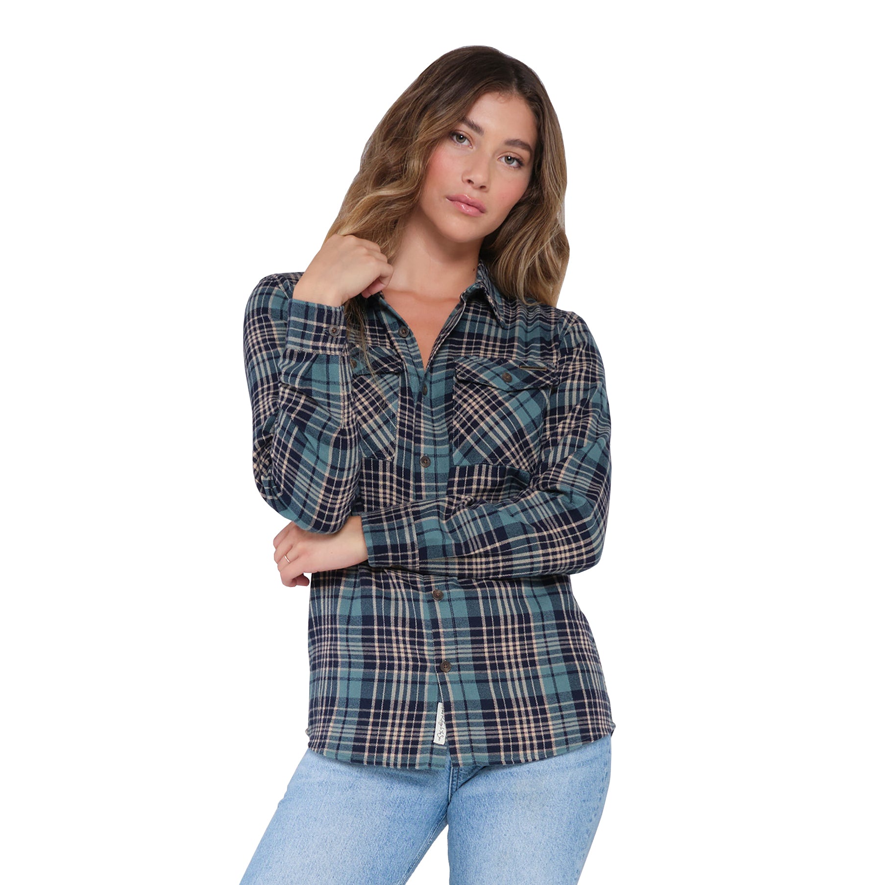 Salty Crew Long Haul Flannel Atlantic Green M
