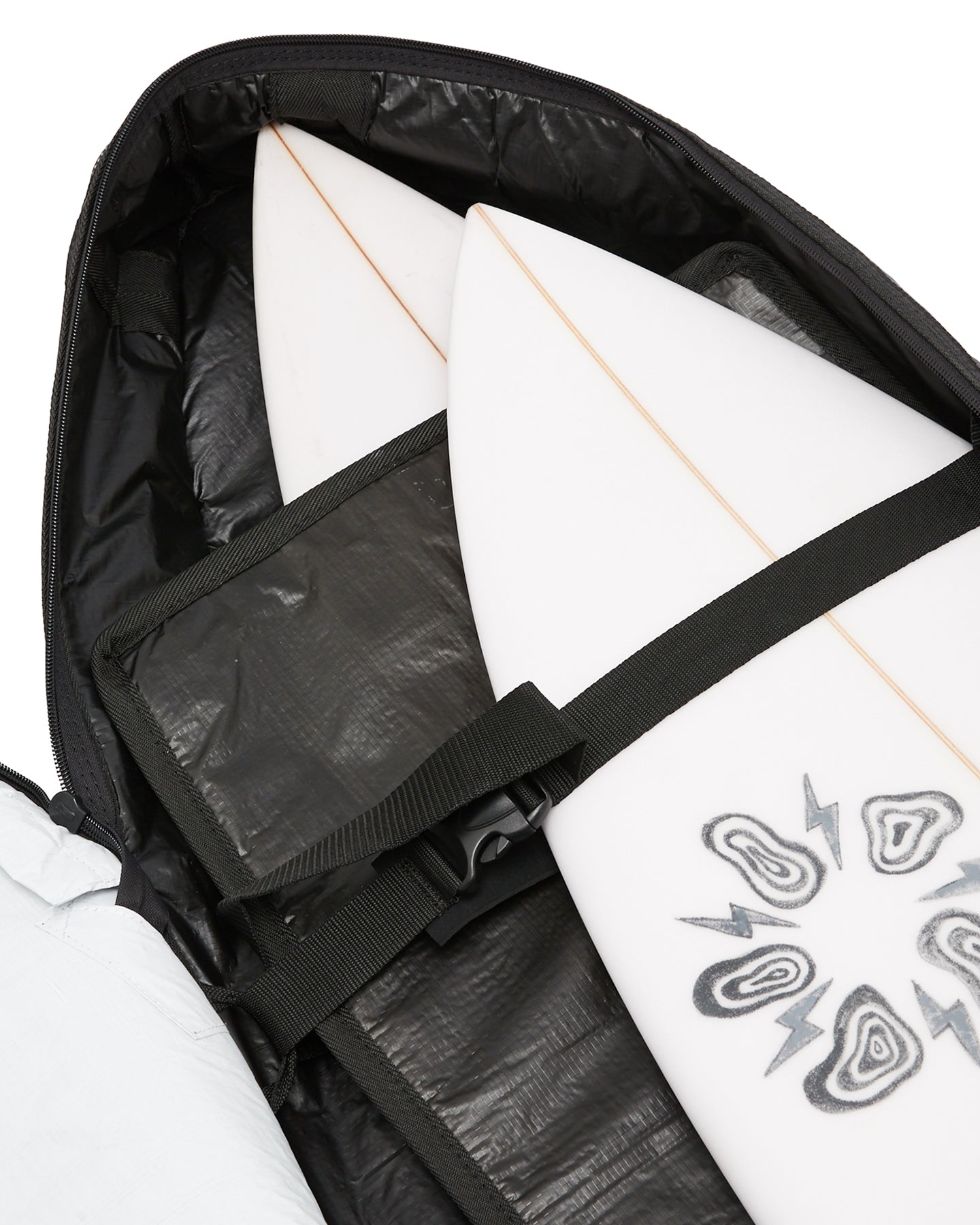 FCS Travel 2 All Purpose Boardbag Black-Grey 6ft7in