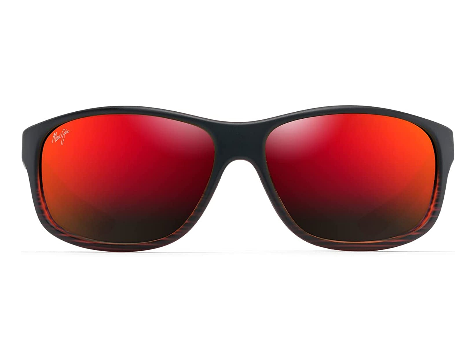 Maui Jim Kaiwi Channel Polarized Sunglasses BurgandyStripe HawaiiLava SuperThinGlass