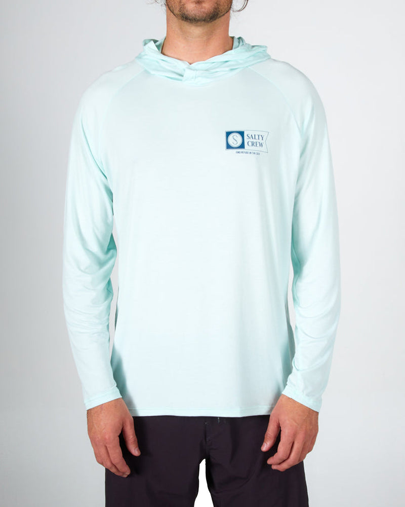 Salty Crew Mariner UV Hood SEAFOAM XL