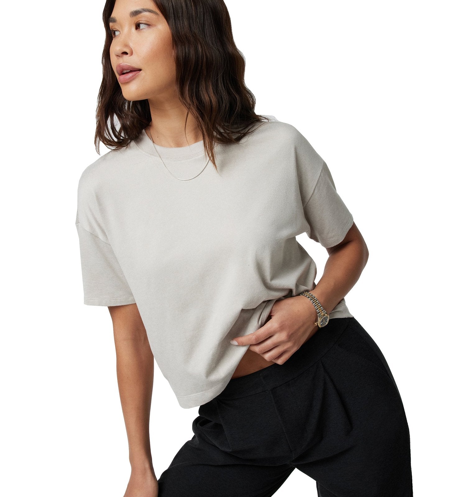 Vuori Women's Energy SS Tee HEE-EcruHeather L