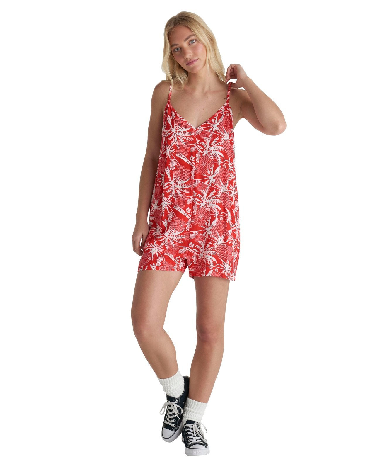 HURLEY GETAWAY ROMPER T608-Float Red S