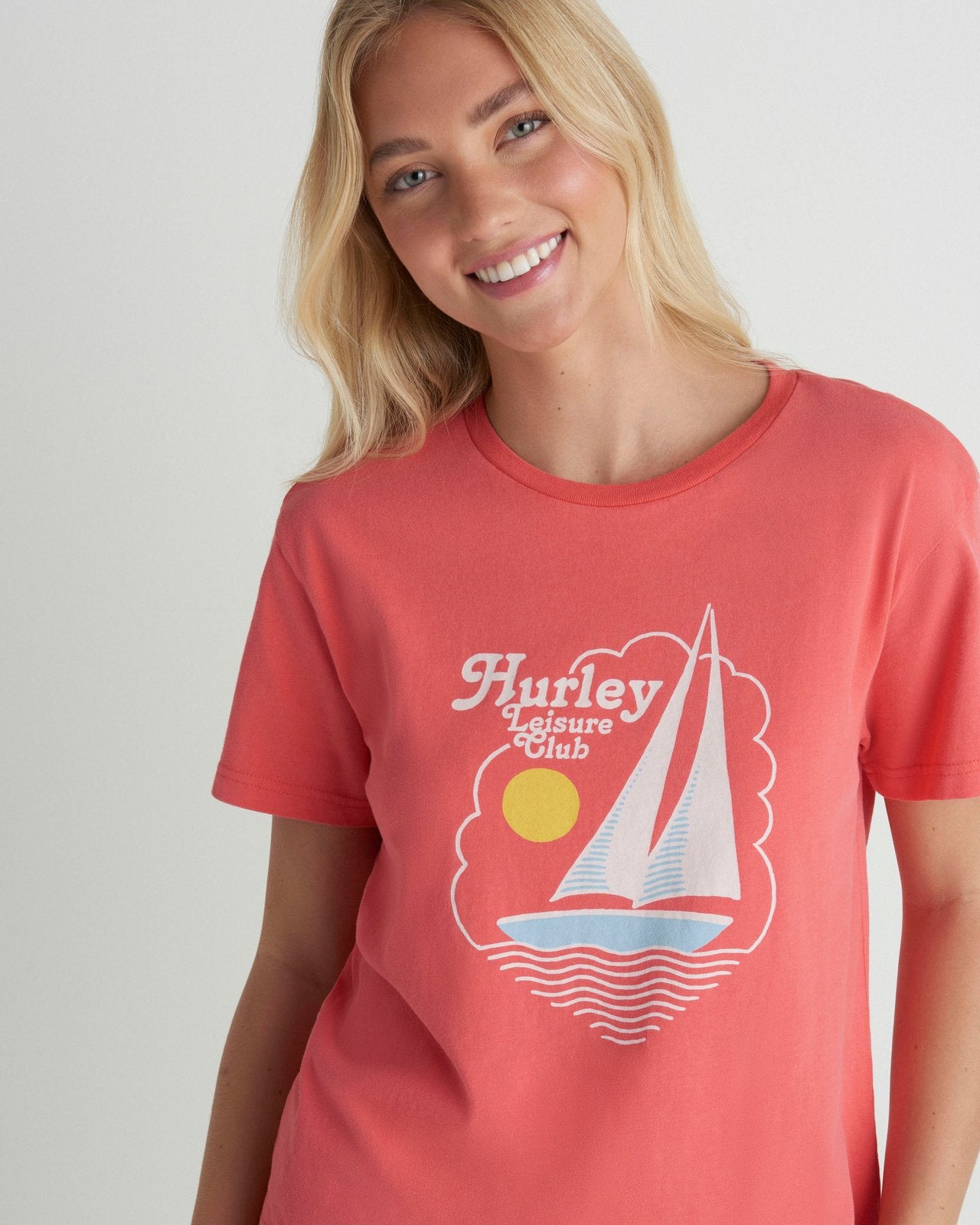 HURLEY LEISURE CLUB CLASSIC TEE T654-Coral Blossom L