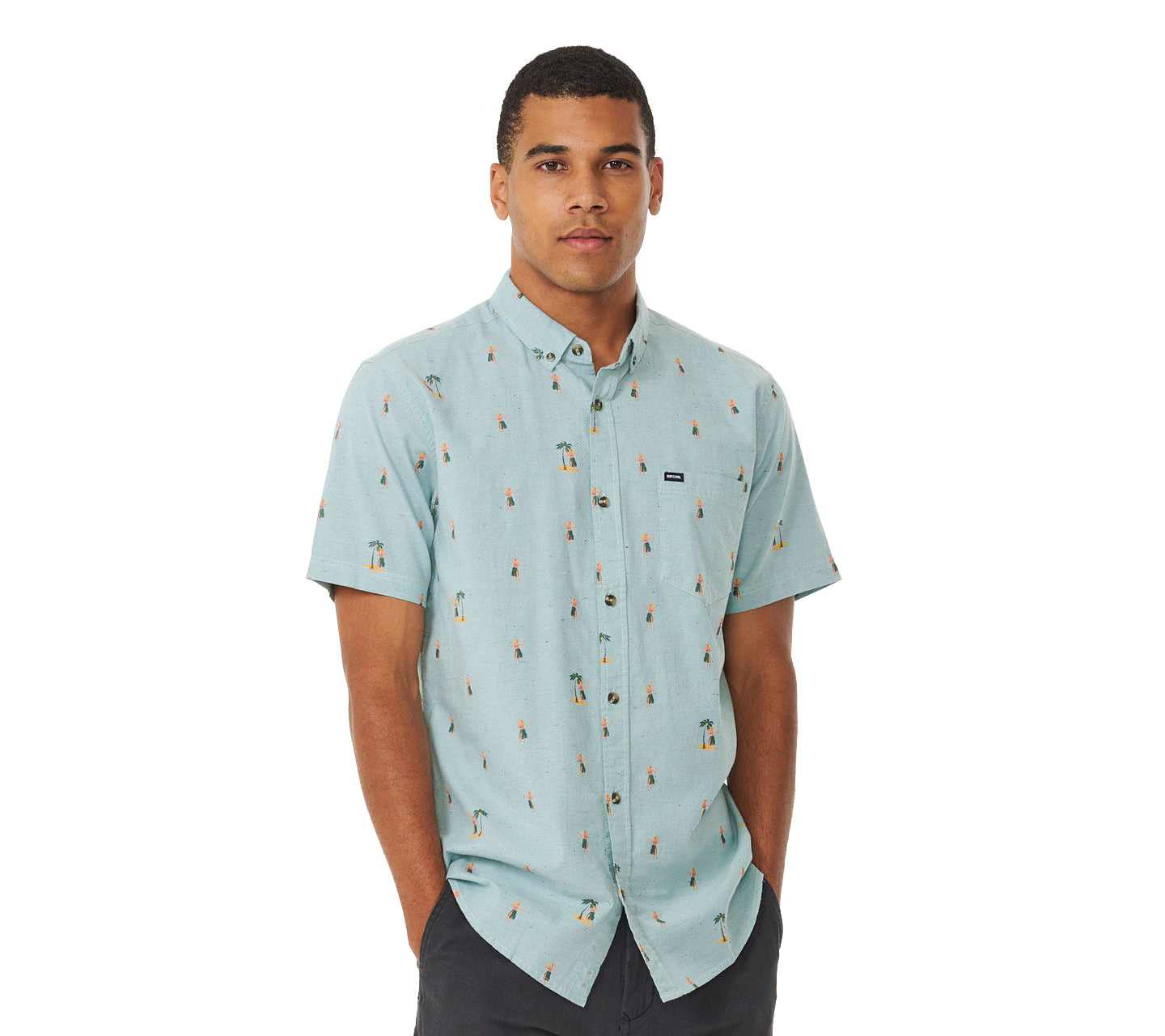 Rip Curl Hula Breach SS Shirt 3458-DustyBlue M