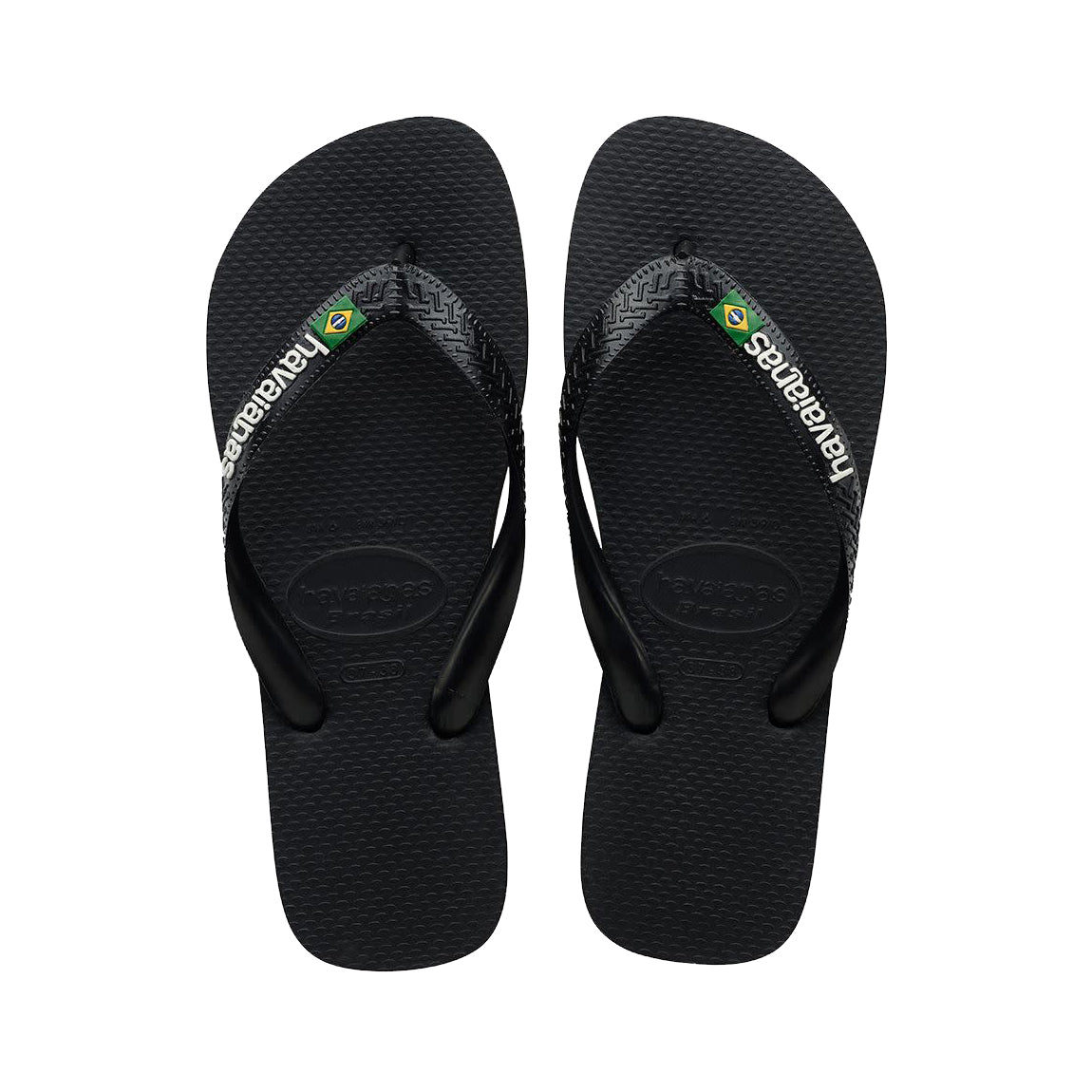 Havaianas Brazil Logo Mens Sandal 1069-Black-Black 8