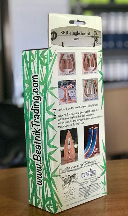 Beatnik Single Surfboard Rack w Surf Base Coffee