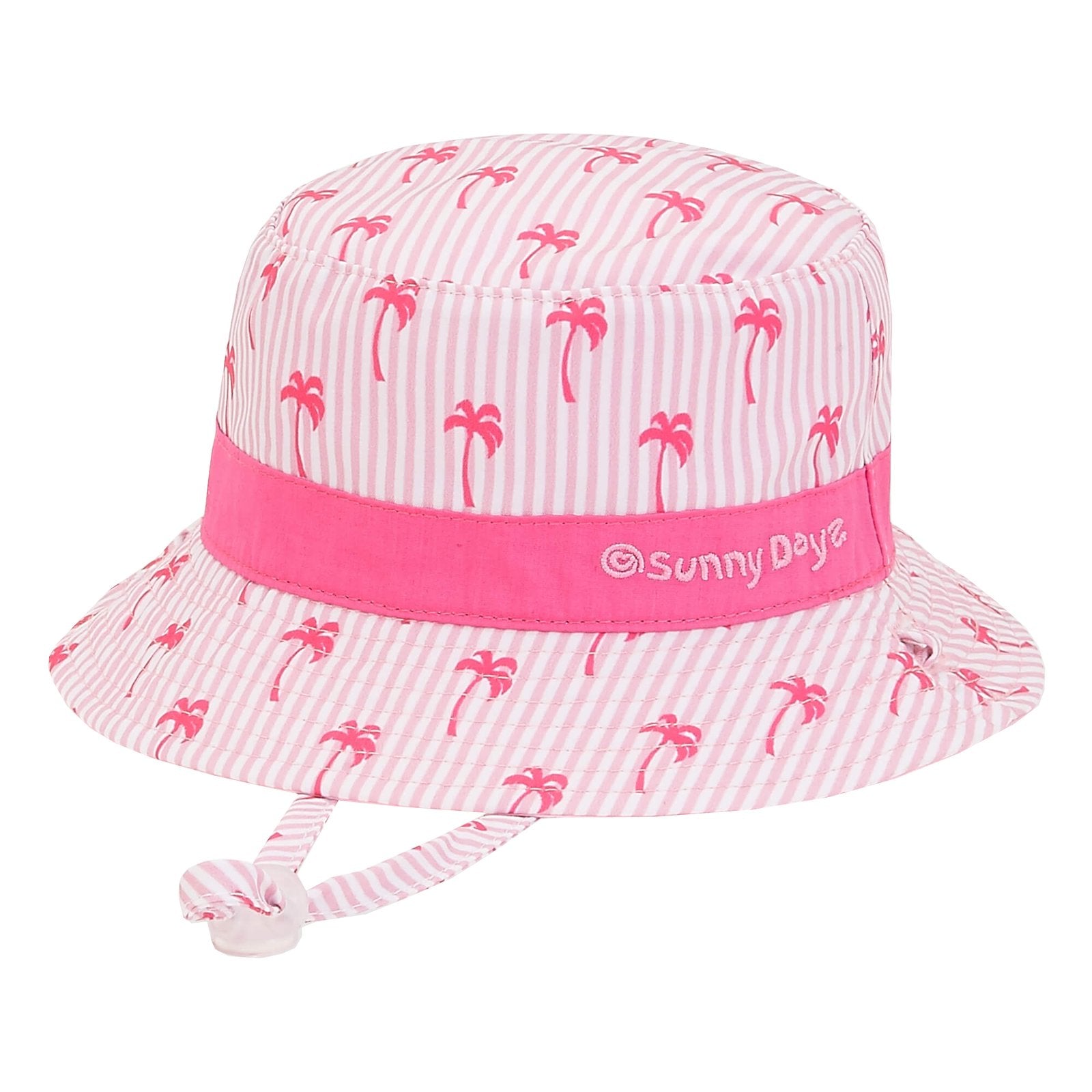 Sun N Sand Infant Bucket Hat Pink Brim 1.25"