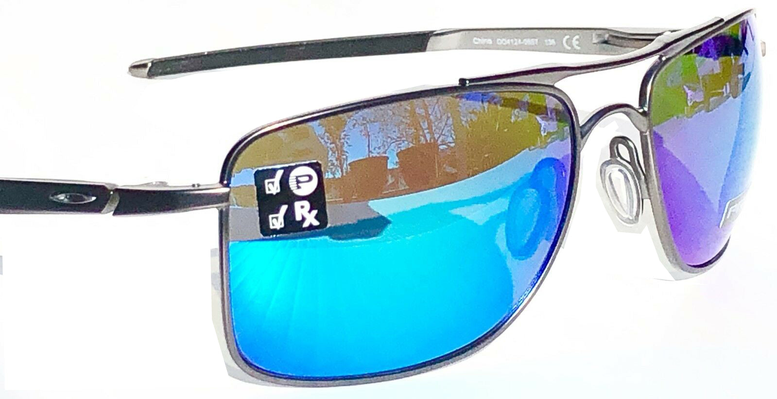 Oakley Gauge 8 Polarized Sunglasses Matte Gunmetal Prizm Sapphire Aviator