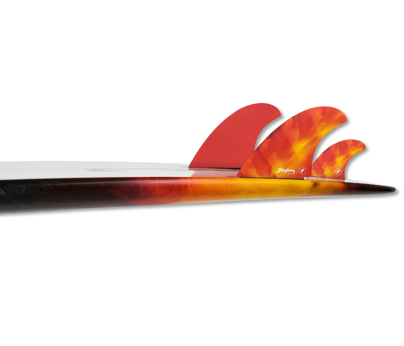 Future Fins Mayhem Evil Twin+1 Honeycomb Fin Set Red-Orange M