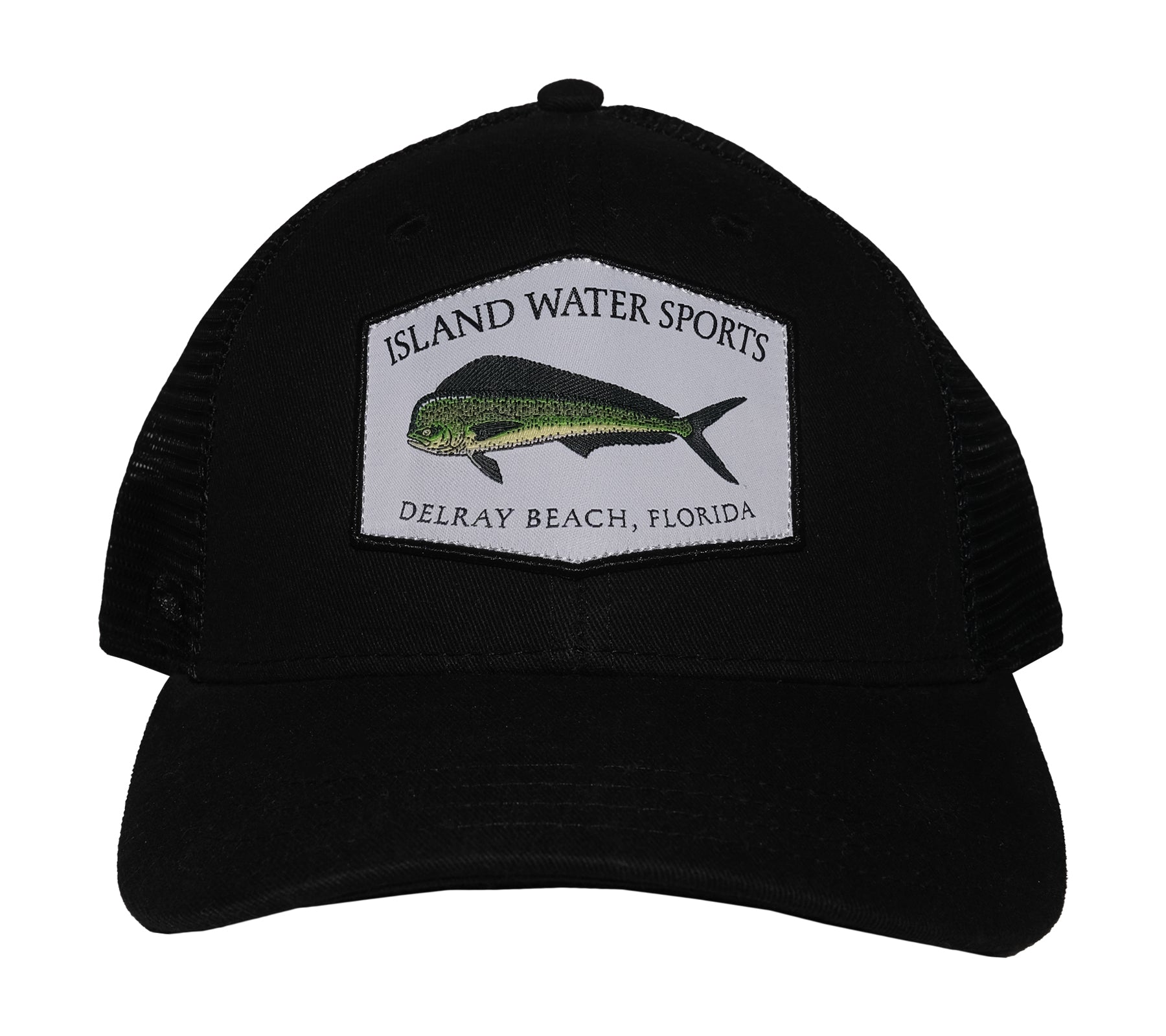 Island Water Sports Delray Beach Baseball Hat Mahi Black