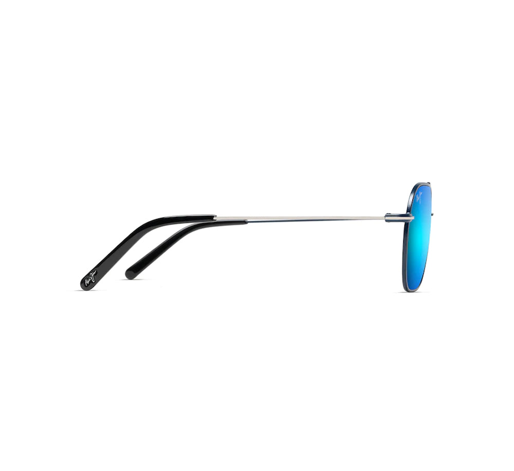 Maui Jim Mano Polarized Sunglasses DkNavyand SilverStripe BlueHawaii