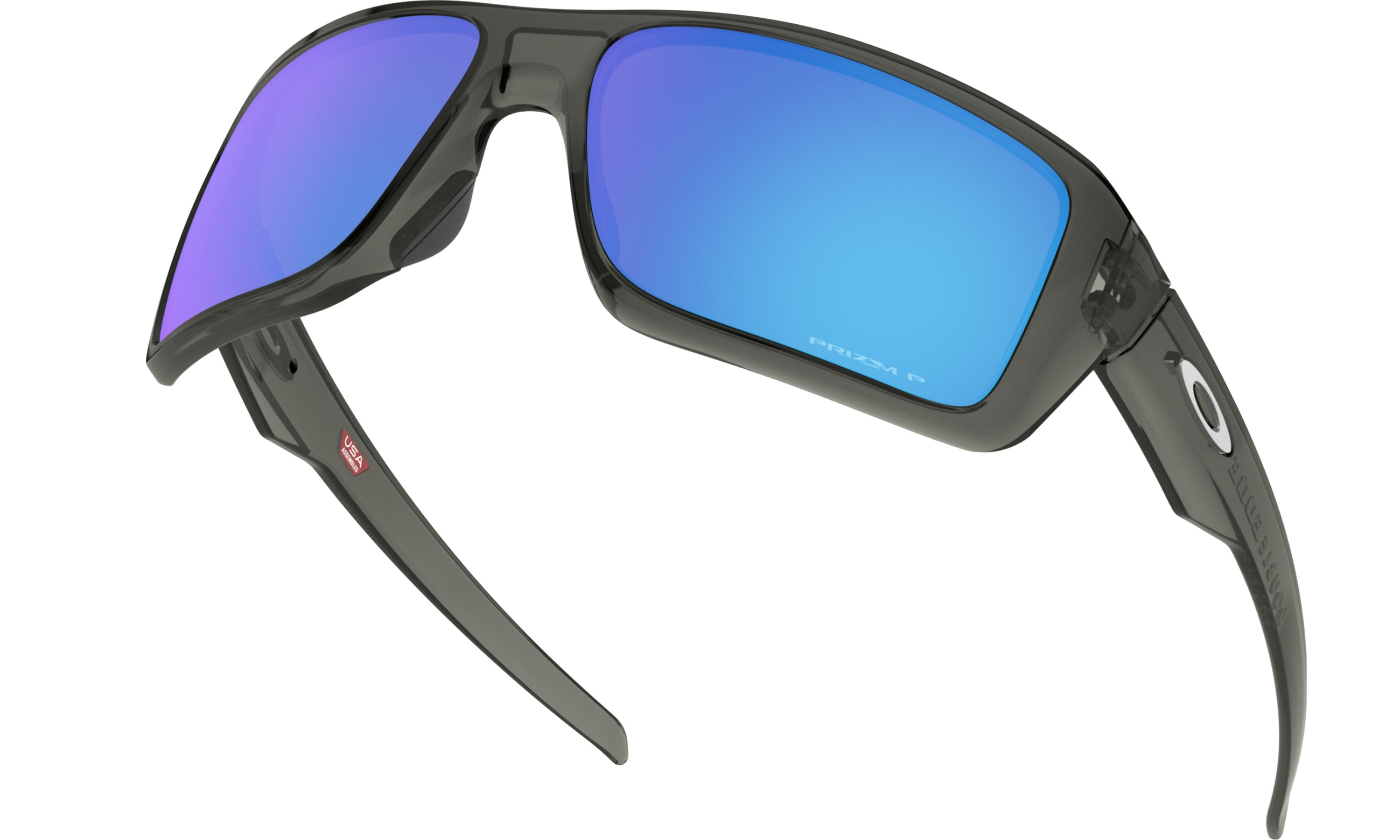Oakley Double Edge Polarized Sunglasses Grey Smoke Prizm Sapphire Square