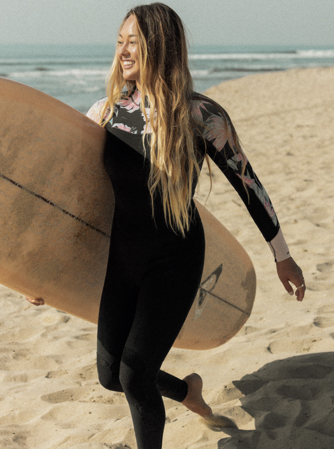 Roxy Swell Series 3/2mm GBS Back Zip Womens Fullsuit KVJ6-Anthracite-Paradise 12